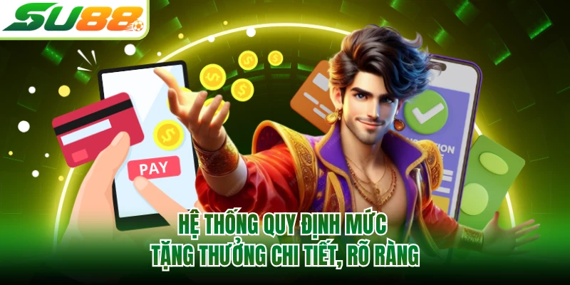 Hệ thống quy định mức tặng thưởng chi tiết, rõ ràng